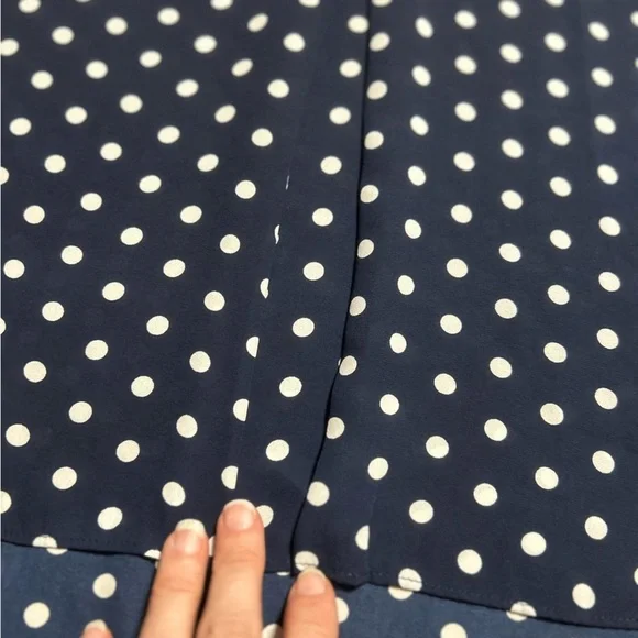 7th Avenue Dark Blue and White Polka Dot Blouse - Picture 8 of 12